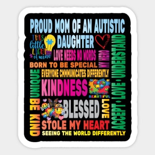 Autism Proud Mother Daughter Love Autistic Kids Autism Awareness Family Sticker